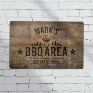 BBQ Sign / Personalised Barbeque Sign / BBQ Area Wall Decor - Picture 1 of 6