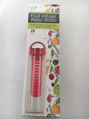 Botella de agua infusora de frutas premium (24 oz, roja) ¡sin BPA, vendedor de EE. UU.! Foto 1 de 4