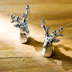 Saleros de pimienta ciervo de Navidad para decoración del hogar botellas de condimento de plata ciervo - Imagen 1 de 24