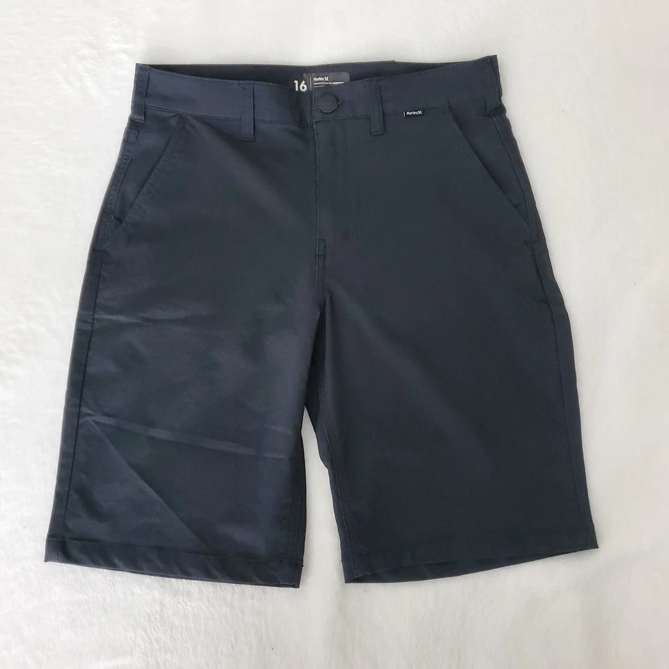 Hurley Nike Dri Fit Shorts Boys Youth Size 16 Bermuda Hybrid Black Nylon Blend - Image 1 of 4