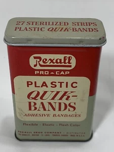 Vintage Medizin Dose: Rexall Quick Bands, Bandagen Leerdose - Pflaster - Bild 1 von 7