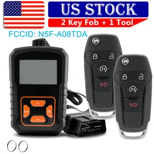 2 Flip Key Fob & OBD Program Kit For 15-20 Ford F150 17-19 F250 F350 N5F-A08TDA - Picture 1 of 9