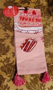 NWT Opalhouse Kitchen Towel Pink Red Cake Candy You're Sweet W Pom Pom Trim - Picture 1 of 4