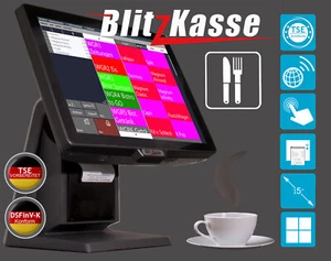 TOUCHSCREEN KELLNERKASSE GASTROKASSE GASTRO GoBD Konform bis 75 Tische GoBD RKSV - Picture 1 of 6