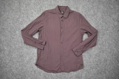 Camisa Guess Adulto Grande Slim Fit Roxa Preta Algodão Manga Longa Masculina - Imagem 1 de 4
