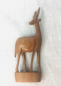 Carved Wood Antelope Gazelle UNBRANDED Approximately 9 Inches Tall - Picture 1 of 9