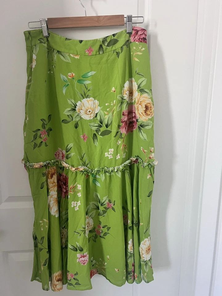 PAPAYA Floral Green Maxi Skirt Size Large - Image 1 of 4