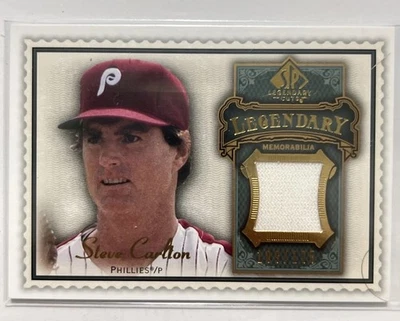 2009 Upper Deck SP Legendary Cuts STEVE CARLTON LM-SC2 /125 Game Used Jersey - Image 1 of 4