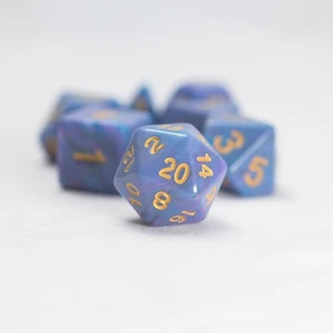 Sirius Dice Polyhedral Blue Unicorn 7-die Set - Picture 1 of 1
