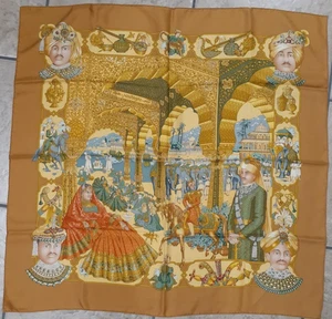 Maravilloso! Hermès "Splendeur des Maharajas" 90 cm Bufanda de Seda con Caja! - Imagen 1 de 8