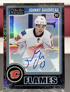 JOHNNY GAUDREAU 2014-15 Upper Deck O-Pee-Chee Platinum BLACK ICE AUTO RC #/99 - Picture 1 of 3