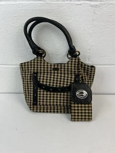 Longaberger hellbraun schwarz Gingham kleine Tasche Handtasche Handytasche - Bild 1 von 5