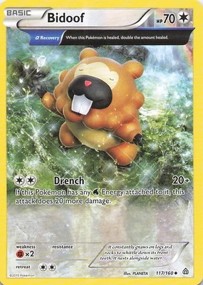 Bidoof (Alpha) Uncommon XY - Primal Clash 117/160 NM Normal - Image 1 of 2