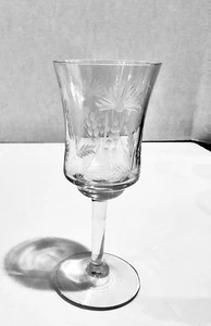 “Vtg Goblet, Elegant Etched Crystal Water Wine Wheat Pattern 7” Stemware - Picture 1 of 7