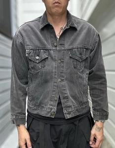 Vintage Levis Black Denim Jacket Type 3 80’s Era 70507 USA Made Medium Trucker - Bild 1 von 13
