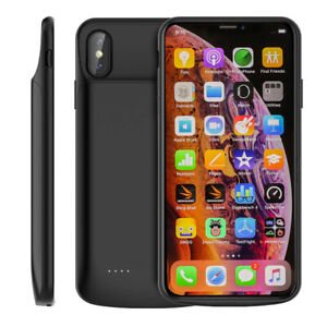 iPhone XS Max PowerCase (Charge & Sync) by Indigi - 6000mAh - Matte Black 