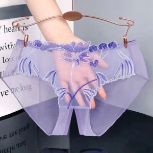 Women Lace Panties Crotchless Underwear Thongs Lingerie G-string Flower Briefs - Bild 1 von 45