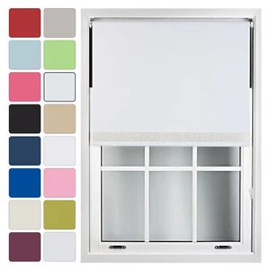 Blackout Roller Blinds with Glitter Trim & Metal Fittings Made to Measure Blind - Picture 1 of 22