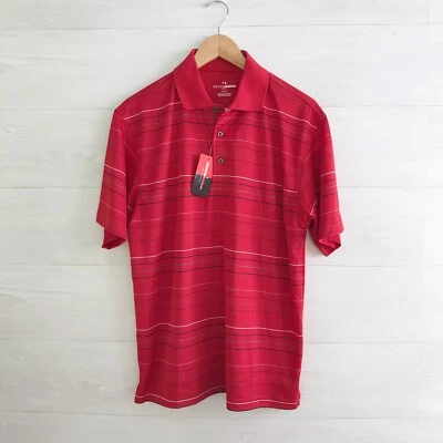 NWT Grand Slam Performance Golf - Red “Papyrus” striped short sleeve polo, M - Image 1 of 4
