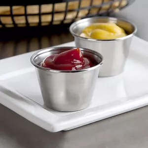 USA SELLER 12 SAUCE CUPS 2.5 OZ STAINLESS STEEL FREE SHIPPING US ONLY - Picture 1 of 1