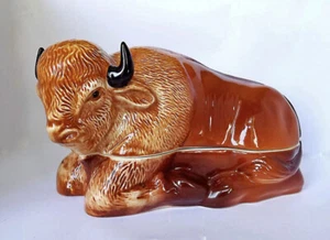 Mid Centuary Bison Terrine Fiance Hand Made by Michel Caugant France Perfect - Picture 1 of 9