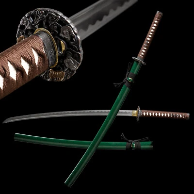 Katana Full Tang Hecha a Mano Japonesa 1095 Acero al Carbono Espada Samurai Navaja Afilada Foto 1 de 4