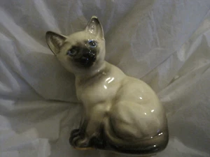 Vintage 1960er Jahre Porzellan siamesische Katzenfigur ~ LBDLR - Bild 1 von 5