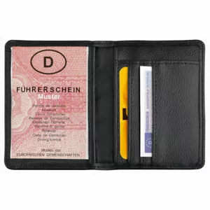 Brieftasche Kunstleder Schwarz Mappe Ausweisetui Kreditkartenhülle Geldbörse - Bild 1 von 2