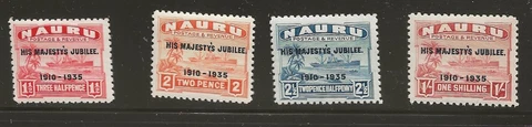 NAURU (10)  1935 SG40-43 SILVER JUBILEE  SET OF 3 VERY FINE UMM / MNH Cover