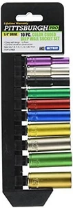 BRAND NEW Professional 10 Pc 1/4" Drive Metric Color Coded Deep Socket Set - Picture 1 of 2