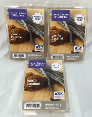 Better Homes & Gardens Vainilla Caramelo Especias Cera Derretida Paquete de 3 12 unidades/5 oz cada uno Foto 1 de 4