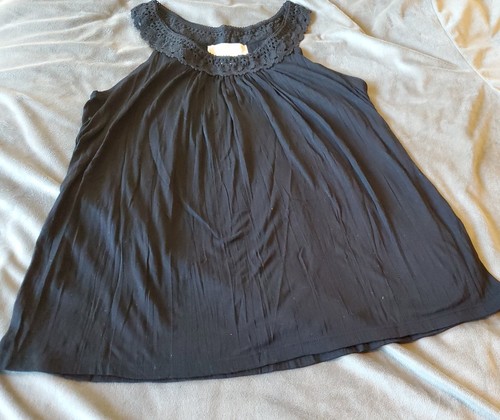 Canotta donna Michael Kors collo all'uncinetto nera taglia S