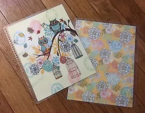 Eule und Blume Vorder- & Rückseite Set zur Verwendung mit Erin Condren Lebensplaner - Bild 1 von 7