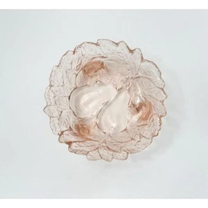 Pink Jeannette Depression Glass Sweet Pear Foliage 1930's Decorative Bowl - Picture 1 of 10