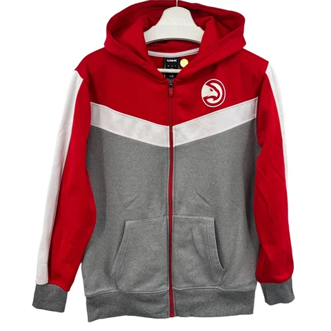 Atlanta Hawks Hoodie Jacket Mens Small Full Zip UNK Red Gray Color Block Cover