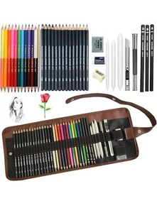 Artistic Sketching Pencils Set - 38pcs Graphite and Charcoal Drawing Supplies fo - Picture 1 of 6