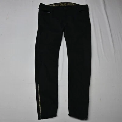 Pantalones de mezclilla elásticos con dobladillo negro ajustados con cremallera Robin's 42x34 Moto para hombre Foto 1 de 4