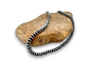 Collar de cuentas planas platillo rondeles de plata de ley con perlas navajo 6 mm 24" 60624 - Imagen 1 de 9