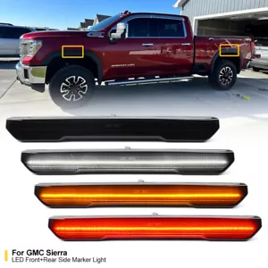 For 20-24 GMC Sierra 2500HD 3500HD Smoked Lens LED Front+Rear Side Marker Lights - Bild 1 von 18