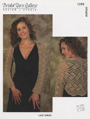 Plymouth Yarn Knitting Pattern 1395 Ashton Lace Shrug - Women - Pattern Only - Image 1 of 2