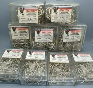 1pack Eagle Claw 6056N 2X Fishing Hook Octopus Nickel 100pcs Choose Size - Picture 1 of 56