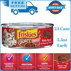 Friskies Extra Gravy Chunky Beef Wet Cat Food Shreds 5.5 oz. Cans Pack Of 24 