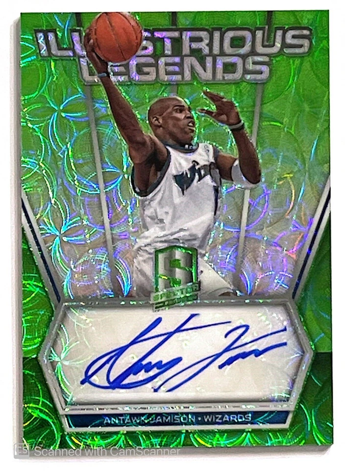 2017-18 Panini Spectra Illustrious Legends Green Scope Antawn Jamison Auto /25 - Image 1 of 2