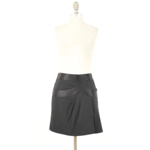 Falda Robert Rodriguez 4 Elastizada Negra Borde Satinado Mini - Imagen 1 de 5