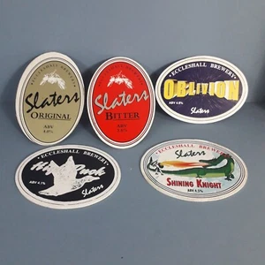 Eccleshall Brewery Slaters Beer Pump Plastic Labels - Picture 1 of 3