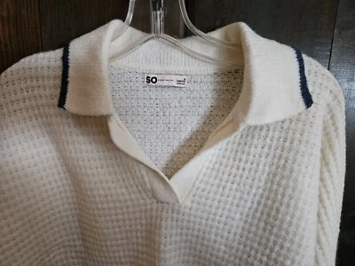 NUEVO SIN ETIQUETAS SO PRODUCTS FOR LIFE Mujeres Manga Larga Cuello en V Pullover Cuello Crema Suéter M Foto 1 de 4