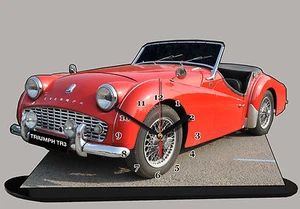 MODEL CARS, TRIUMPH TR3-02, car passenger, 11,8x 7,8 inches with Clock - Picture 1 of 1