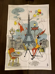 TORCHONS & BOUCHONS, Paris je t' Time!! TOALLA DE TÉ DE COCINA DE ALGODÓN FRANCESA NUEVA - Imagen 1 de 8
