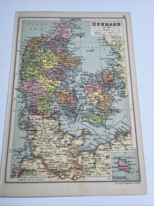 1930: Map Of Denmark With Railway Steamer Routes PA #39 Vintage Print Antique A - Picture 1 of 4