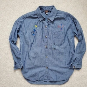 Tea Collection Kids Birds Chambray Easy Shirt sz8 - Picture 1 of 15